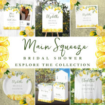 Main Squeeze Modern Watercolor Lemon Bridal Shower