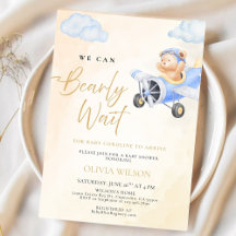 Bearly Wait Teddy Bear Flying Baby Shower