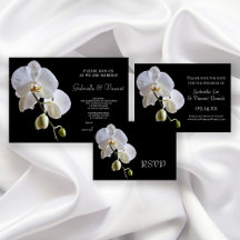 White Orchid on Black Wedding