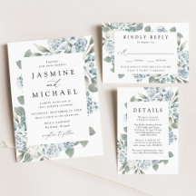 Elegant Dusty Blue Floral Wedding Collection