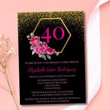 Spanish 40th Birthday Party Invitations for Women