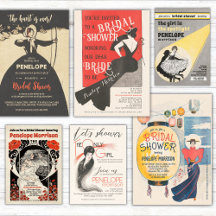 Vintage Style Bridal Shower Invitations