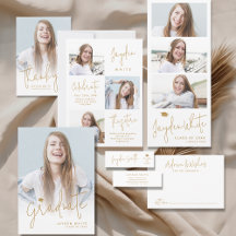 Gold Modern Script Name Graduation