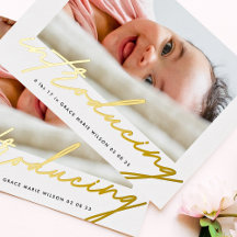 REAL FOIL birth announcements