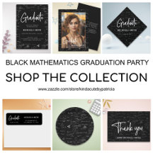 ELEGANT BLACK MATHEMATICS GRADUATION PARTY