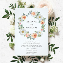 Watercolor Peach & White Floral