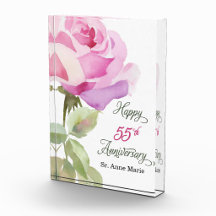 55th Anniversary Gifts for Catholic Nun Pink Rose