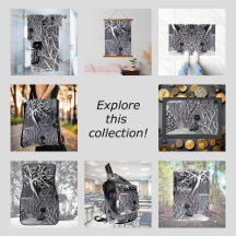 Black leopard in the jungle, hand drawn