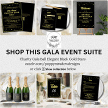 Charity Gala Ball Elegant Black Gold Stars