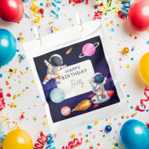 Colorful Space Birthday Invitation and Party Decor
