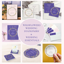 PURPLE YELLOW BLUE WILDFLOWER WREATH WEDDING 