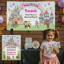 Cartoon Fairytale Royal Princess and Noble Knight