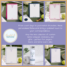  Tennis Stationery Preppy Elegant Monogram Suite