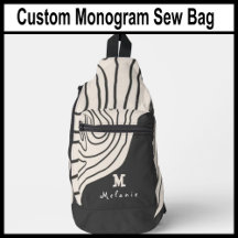 Custom name Monogram Print Cut Sew Bag