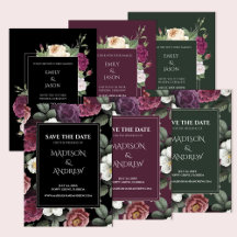 Modern Dark Peony Wedding Collection