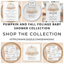 Pumpkin And Fall Foliage Baby Shower Collection