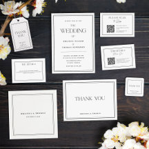 Modern Minimalist Black & White Wedding Collection