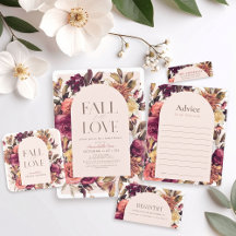 Fall in Love Autumn Floral & Leaf Bridal Shower