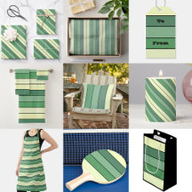 Winter Green And Yellow Stripes On Watercolor Pape