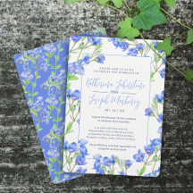 Blue Speedwell wildflower watercolor wedding 