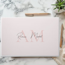 Minimalistic Monogram Personalized Pastel Pink