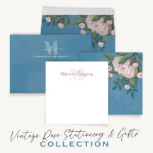 Vintage Pale Pink Floral Rose Greenery Bouquet