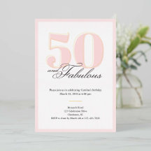 50 and Fabulous Fiftieth Birthday Party Invitation