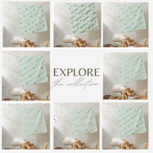 Pastel Green 🌿 Customized Baby Name Blankets