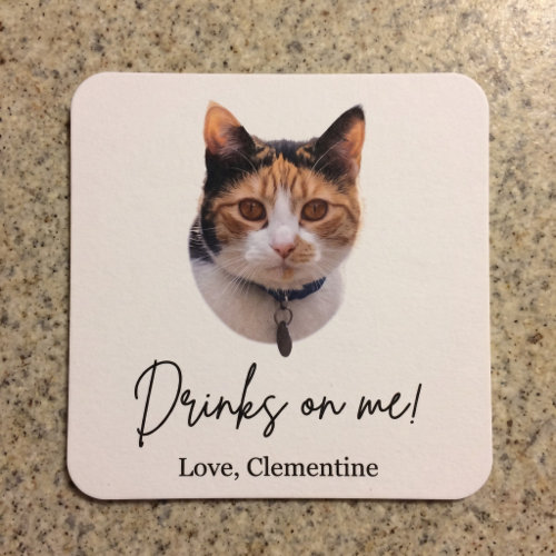 Coasters (Square) UGC 3: the personalized paper coaster with Clementine's portrait