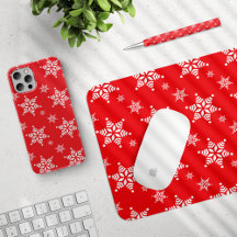 White Snowflakes Pattern, Red Collection