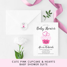Kawaii Pink Cupcake Emote - Baby Shower