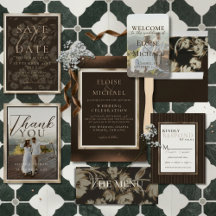 Rustic Copper Brown Botanical Wedding Collection