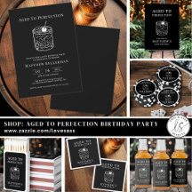 Elegant Black Aged To Perfection Birthday Party
