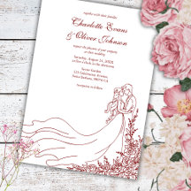 Elegant Hand Drawn Couple Wedding