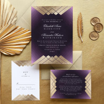 Gold White Purple Deco Geometric Gatsby