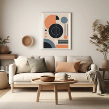 Minimalist Abstract Boho Floral Geometric Seacape 