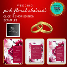 pink floral abstract rose bloom wedding collection