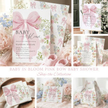 Baby in Bloom Pink Bow Baby Shower