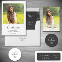 Class of 2025 Elegant Modern Photo Graduation 