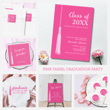 Trendy Hot Pink & Blush Pink 2025 Graduation Party