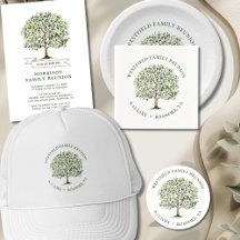 Family Reunion Watercolor Woodland Tree