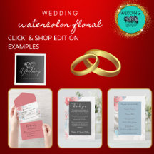 Modern Abstract Blush Rose & Wildflower Wedding 