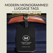 Modern Monogrammed Luggage Tags