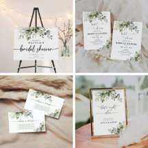 Green Eucalyptus Floral Bridal Shower Collection