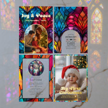 Stained Glass Christmas Holiday Collection
