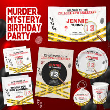 Murder Mystery Theme Birthday Party Kit