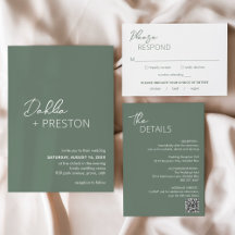 Minimal Bold Names Modern Wedding Invitation Suite