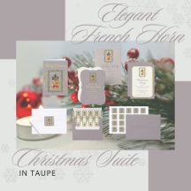 Elegant French Horn Christmas Suite in Taupe
