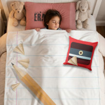 Kids Writing Pencil and Paper Bedding Set