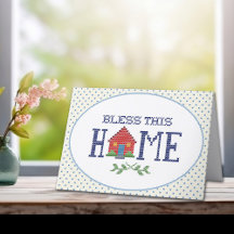 BLESS THIS HOME Cross Stitch Embroidery